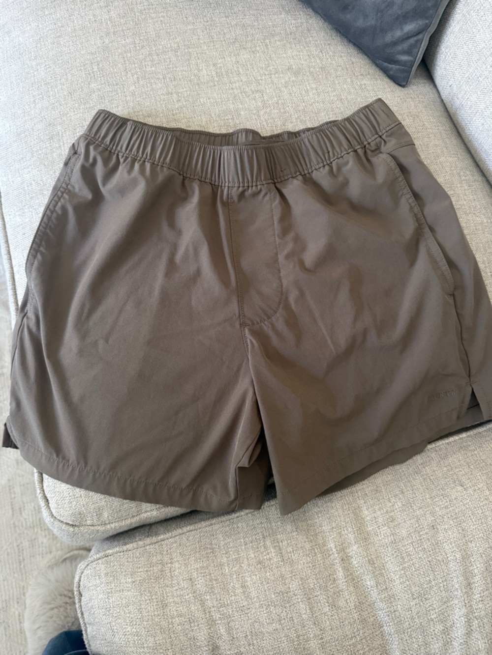 Casual Elastic Waist Brown Shorts